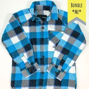 5T Hurley Flannel Shirt, Plaid, Collared Shirt
